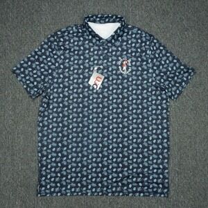 US Open Shirt Mens XL Blue Graphic Short Sleeve Pinehurst‎ Golf Polo NWT
